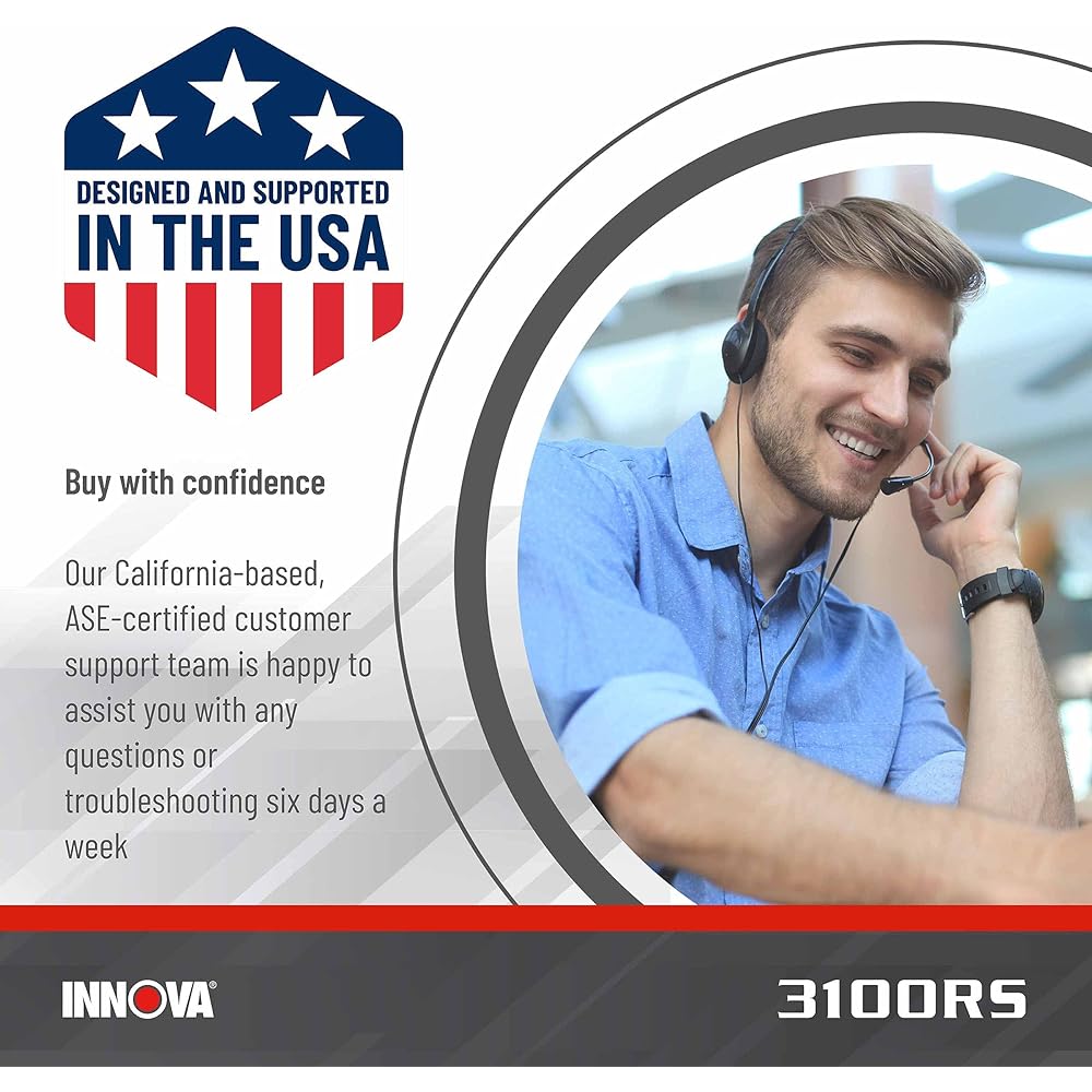 INNOVA 3100RS, OBD2 Scanner, ABS SRS Airbag Scan Tool with Airbag Light &amp; Oil Light Reset, Stream Graph &amp; Record Live Data, Get Suggested Repair &amp; Parts on iPhone or Android