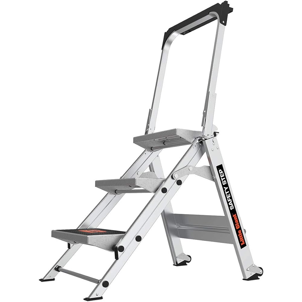 Little Giant Ladders, Safety Step, 3-Step, 3 Foot, Step Stool, Aluminum, Type 1A, 300 lbs Weight Rating, (10310BA)