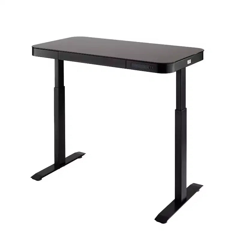 47 Airlift Tempered Glass Electric Standing Desktop Dual 2.4A USB Charging Port Height Adjustable - Seville Classics