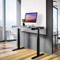 47 Airlift Tempered Glass Electric Standing Desktop Dual 2.4A USB Charging Port Height Adjustable - Seville Classics