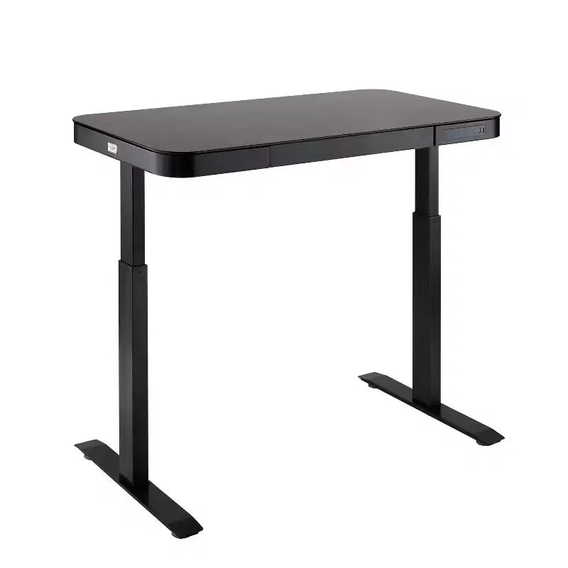 47 Airlift Tempered Glass Electric Standing Desktop Dual 2.4A USB Charging Port Height Adjustable - Seville Classics