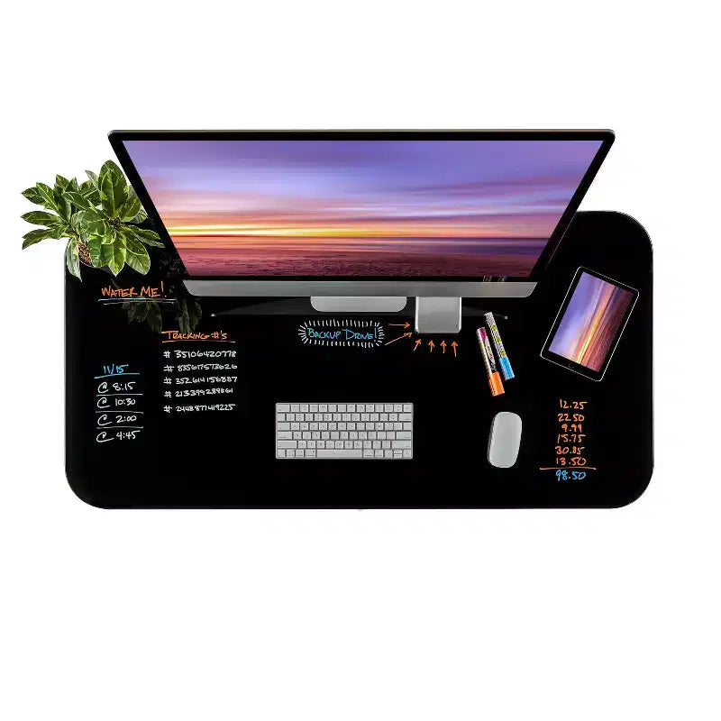 47 Airlift Tempered Glass Electric Standing Desktop Dual 2.4A USB Charging Port Height Adjustable - Seville Classics