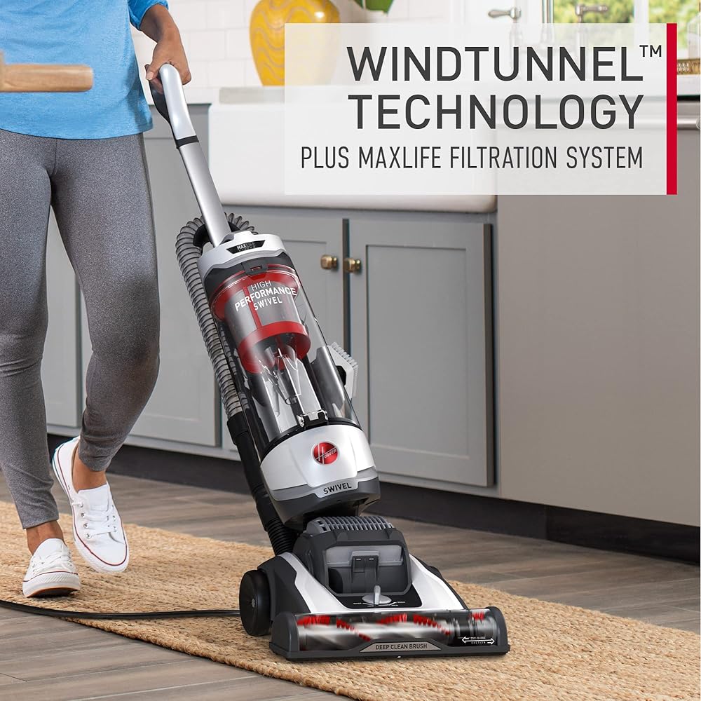 Hoover MAXLife Elite Swivel Vacuum Cleaner, Bagless Upright Vacuum, HEPA Media Filtration, MAXLife System, WindTunnel Technology, Corded Vacuum Cleaners for Home Use
