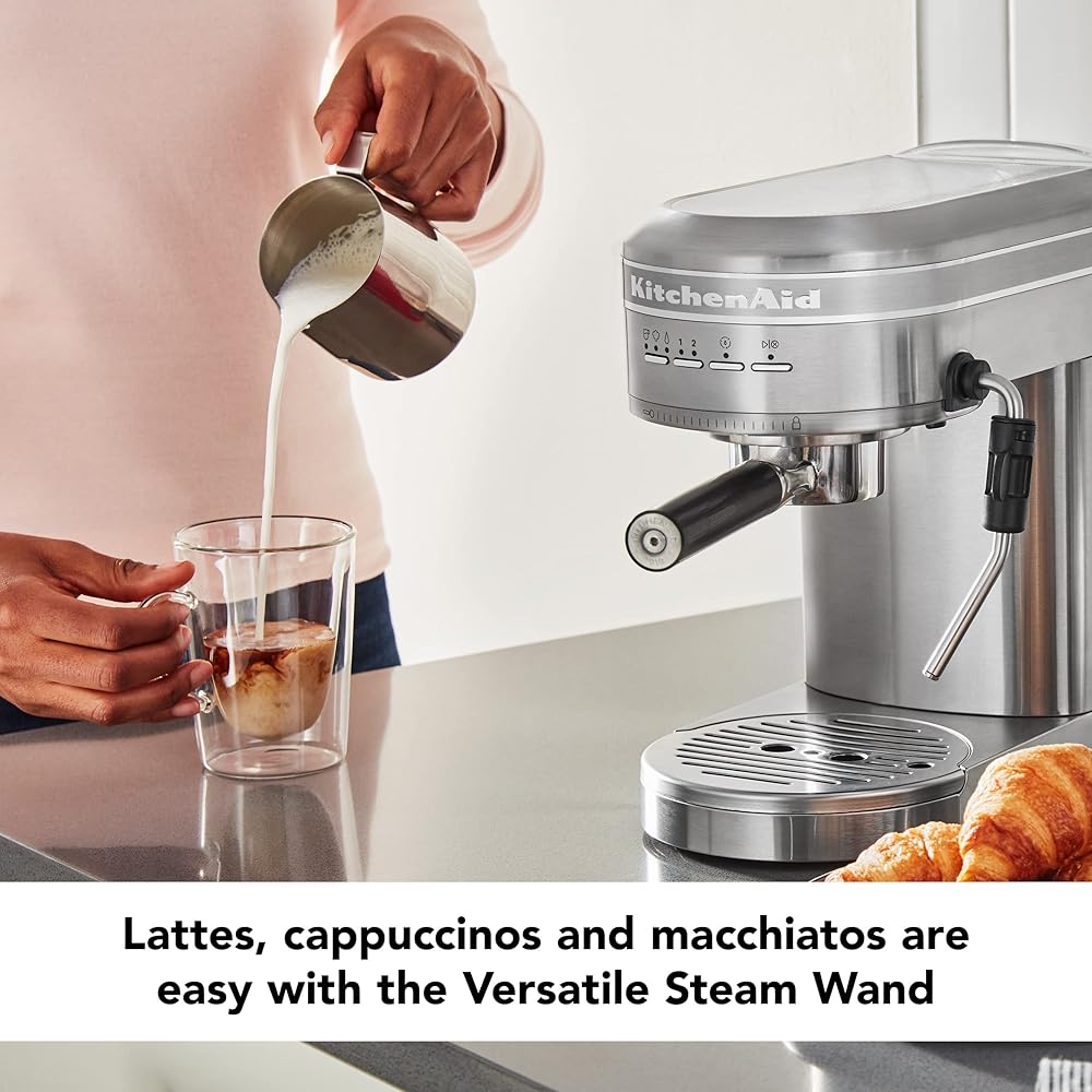 KitchenAid Metal Semi-Automatic Espresso Machine KES6503, Brushed Stainless Steel, 1.4 Liters