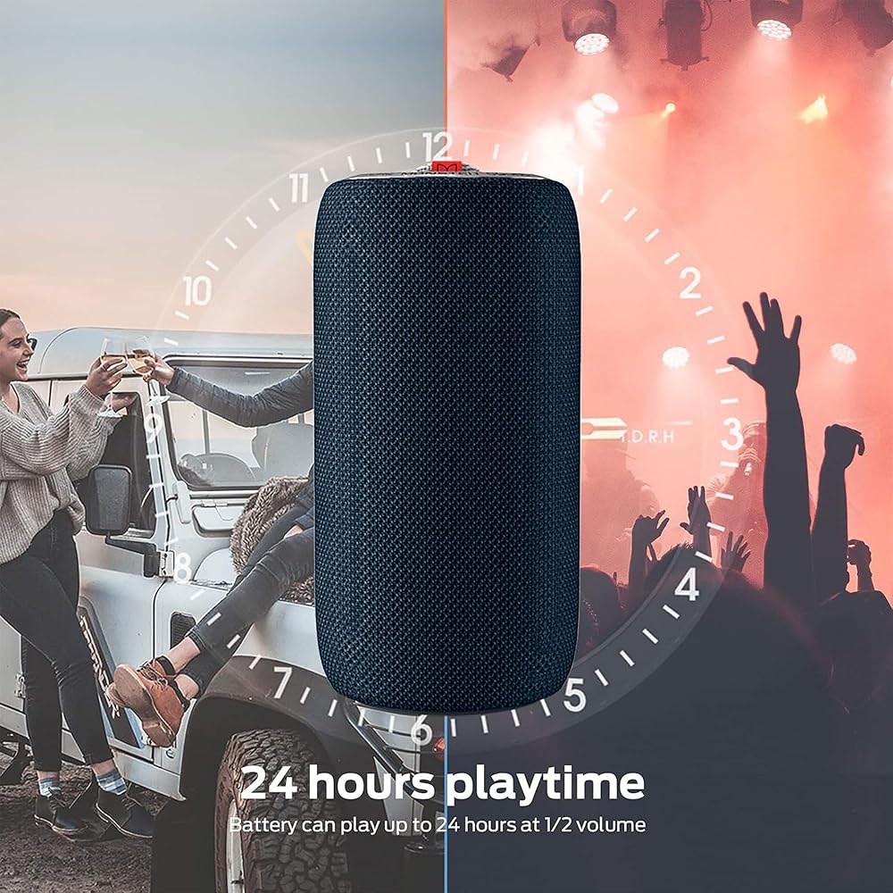 Monster S310 Bluetooth Speaker, Portable Bluetooth Speaker, 30W True Wireless Stereo Pairing Deliver Dynamic Sound, Waterproof Speaker, Bluetooth 5.2 Built-in Mic, 24H, for Family Outdoor