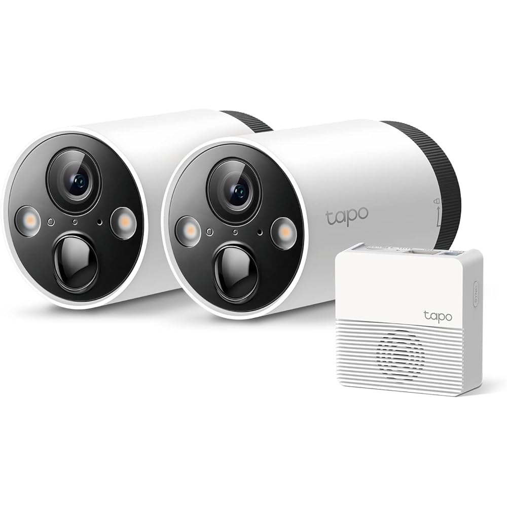 Tapo TP-Link 2K QHD Outdoor Wireless Security Camera System, Up to 180D Battery, Color Night Vision w/Starlight Sensor, Motion/Person/Pet/Vehicle Detection, Works w/Alexa &amp;Google Home, C420S2