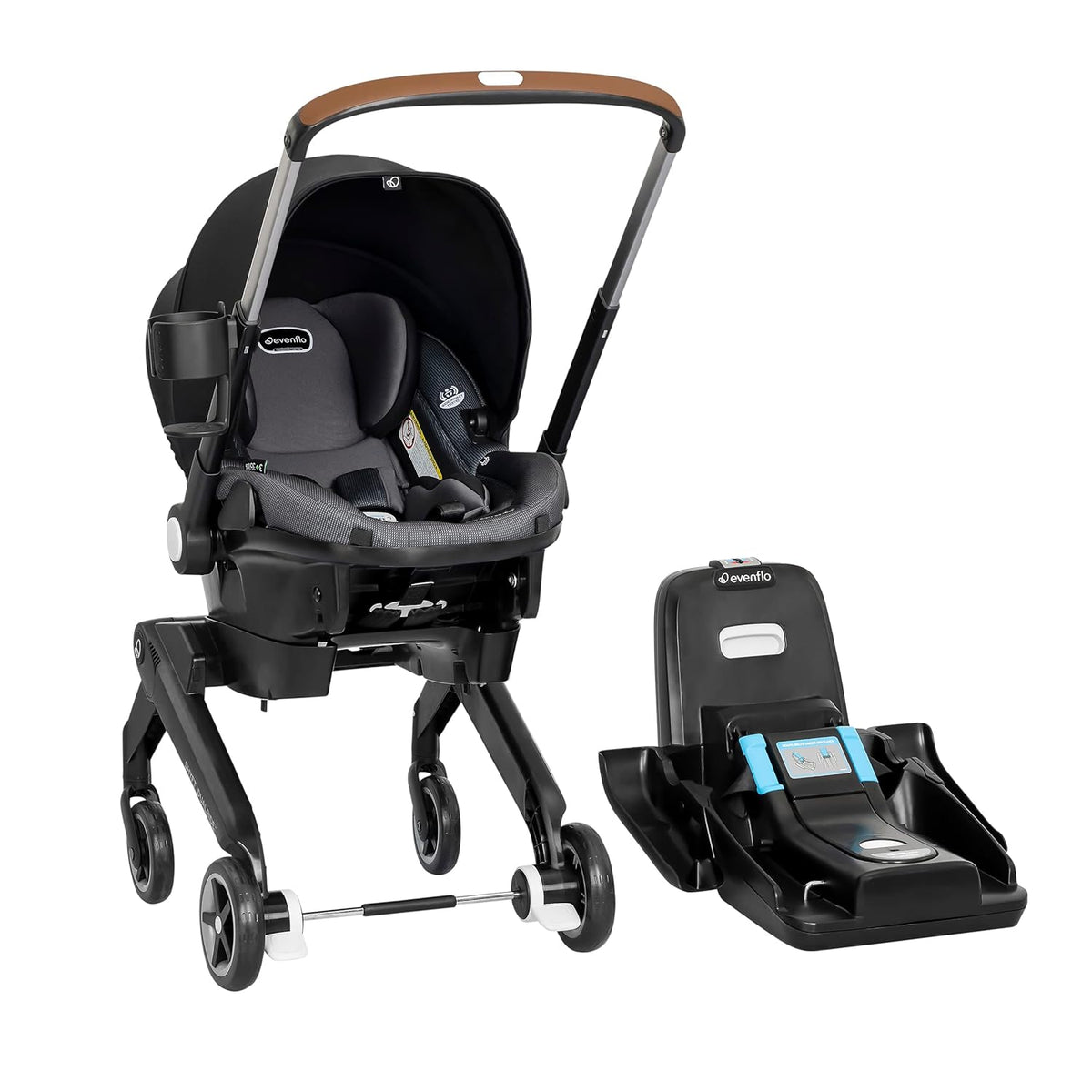 Shyft DualRide with Carryall Storage Infant Car Seat and Stroller Combo (Boone Gray)