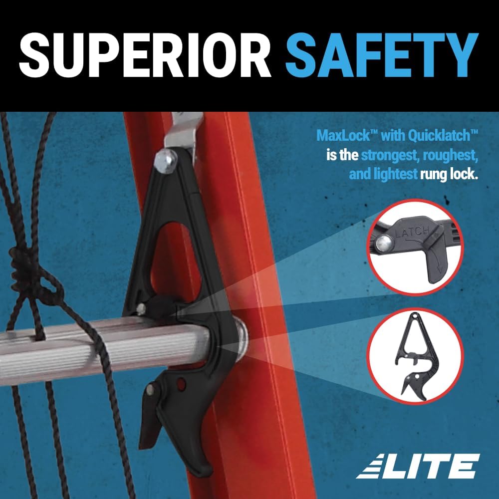 LITE 28-foot Fiberglass Extension Ladder, 300-Pound Load Capacity, Type IA, LP-3021-28