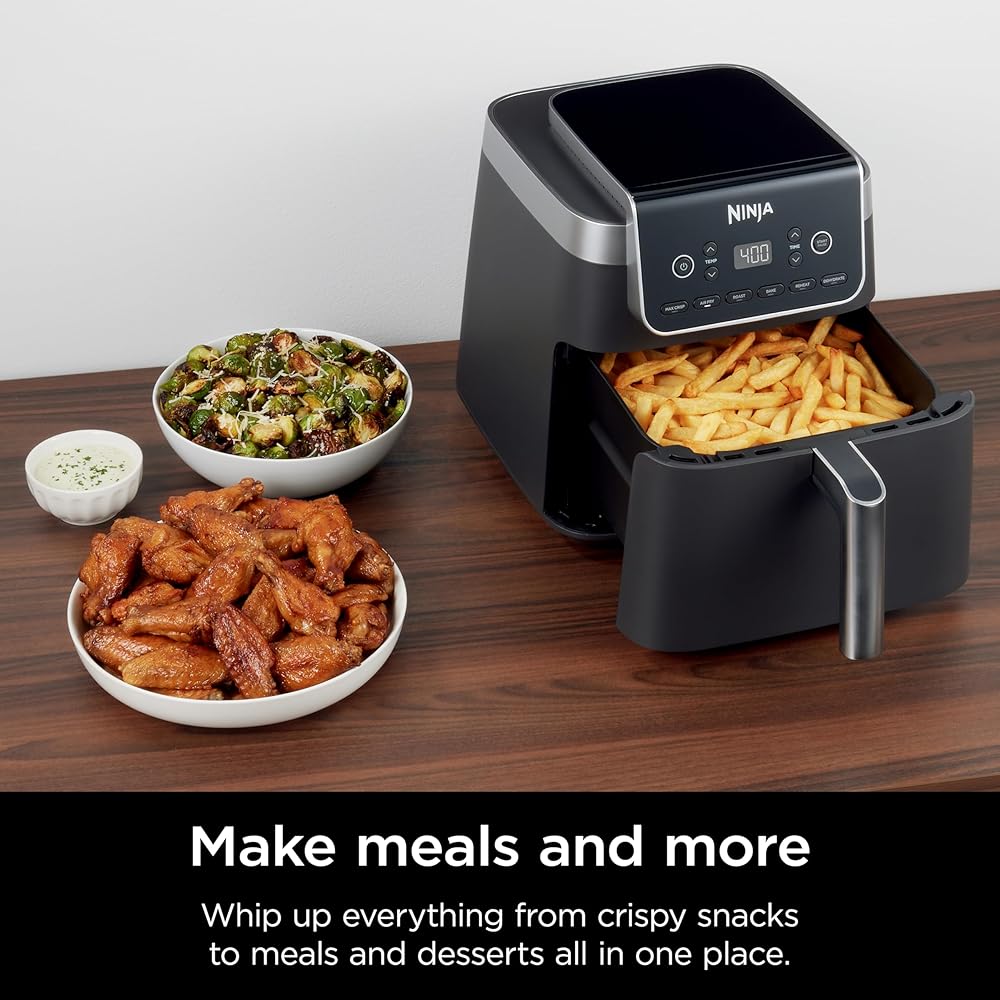 Ninja Air Fryer Pro XL 6-in-1 with 6.5 QT Capacity, Max Crisp, Air Fry, Air Roast, Bake, Reheat, Dehydrate, Max Crisp Technology with 450F, Nonstick Basket &amp; Crisper Plate, Grey, AF181