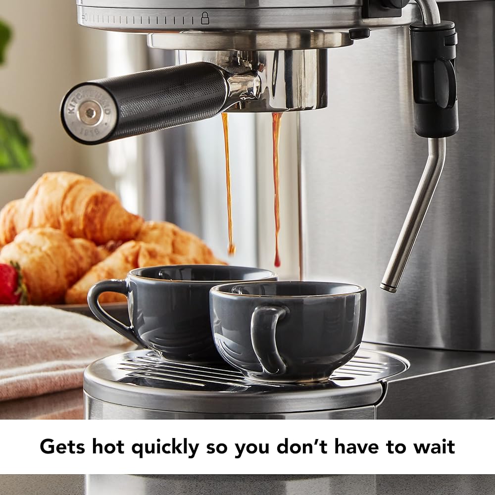 KitchenAid Metal Semi-Automatic Espresso Machine KES6503, Brushed Stainless Steel, 1.4 Liters