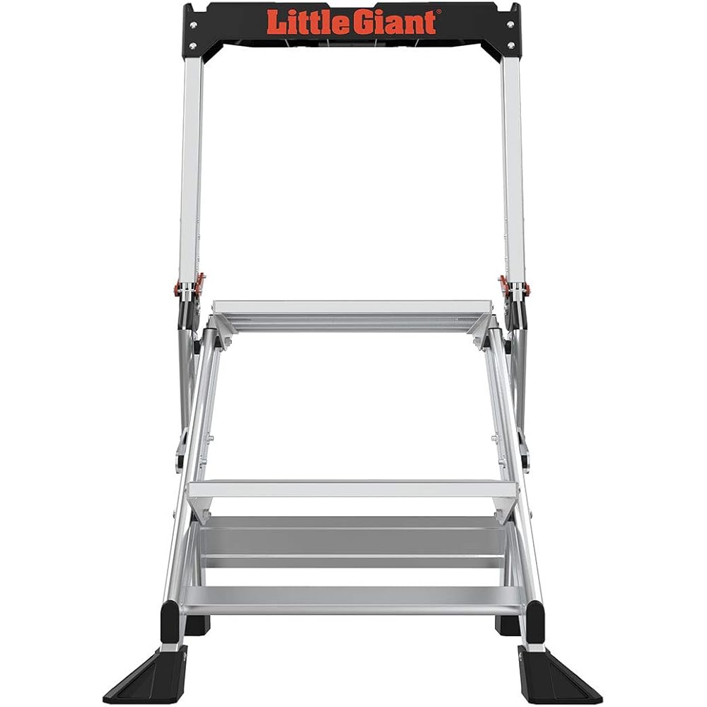 Little Giant Ladders, Jumbo Step, 2-Step, 2 foot, Step Stool, Aluminum, Type 1AA, 375 lbs weight rating, (11902), Silver