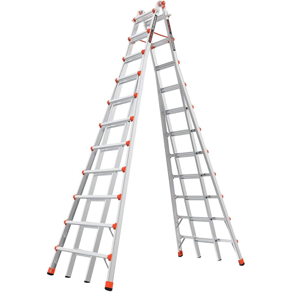 Little Giant Ladders, SkyScraper, M21, 11-21 Foot, Stepladder, Aluminum, Type 1A, 300 lbs Weight Rating, (10121),Gray