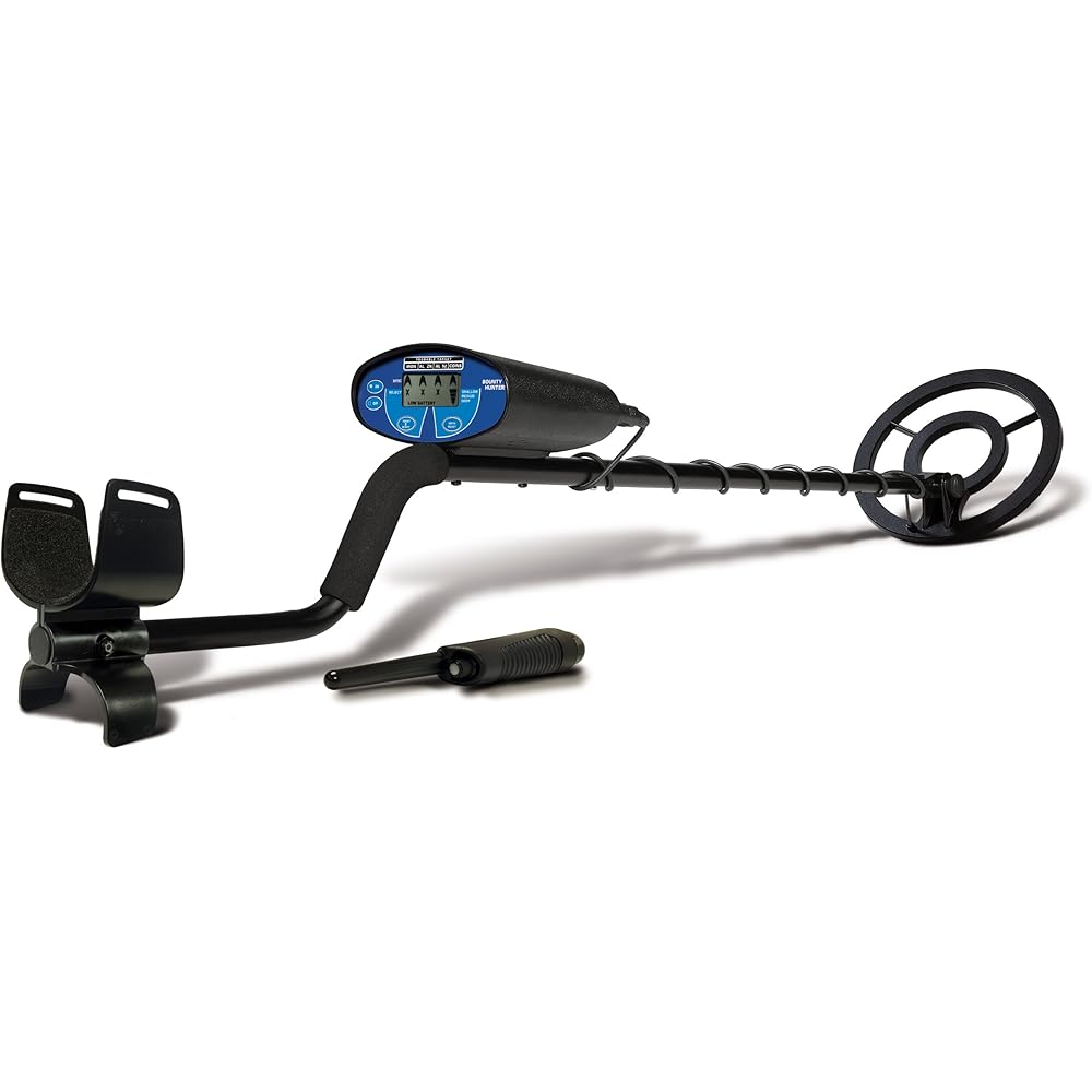 Bounty Hunter Quick Silver Metal Detector for Adults &amp; Kids, LCD Display, 8" Waterproof Coil, Target ID, Sensitivity Control, Bonus Pinpointer Included, Easy Treasure Hunting, Made in USA