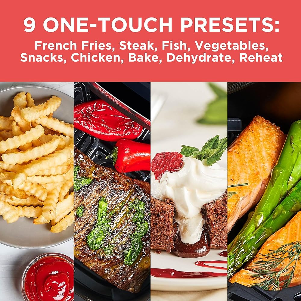 BLACK+DECKER Purifry 6QT Air Fryer, Crispy Deep Fried Taste without the Fat, Plus Bake, Dehydrate, and Keep Food Warm, Digital Touchscreen and Auto Shut-Off