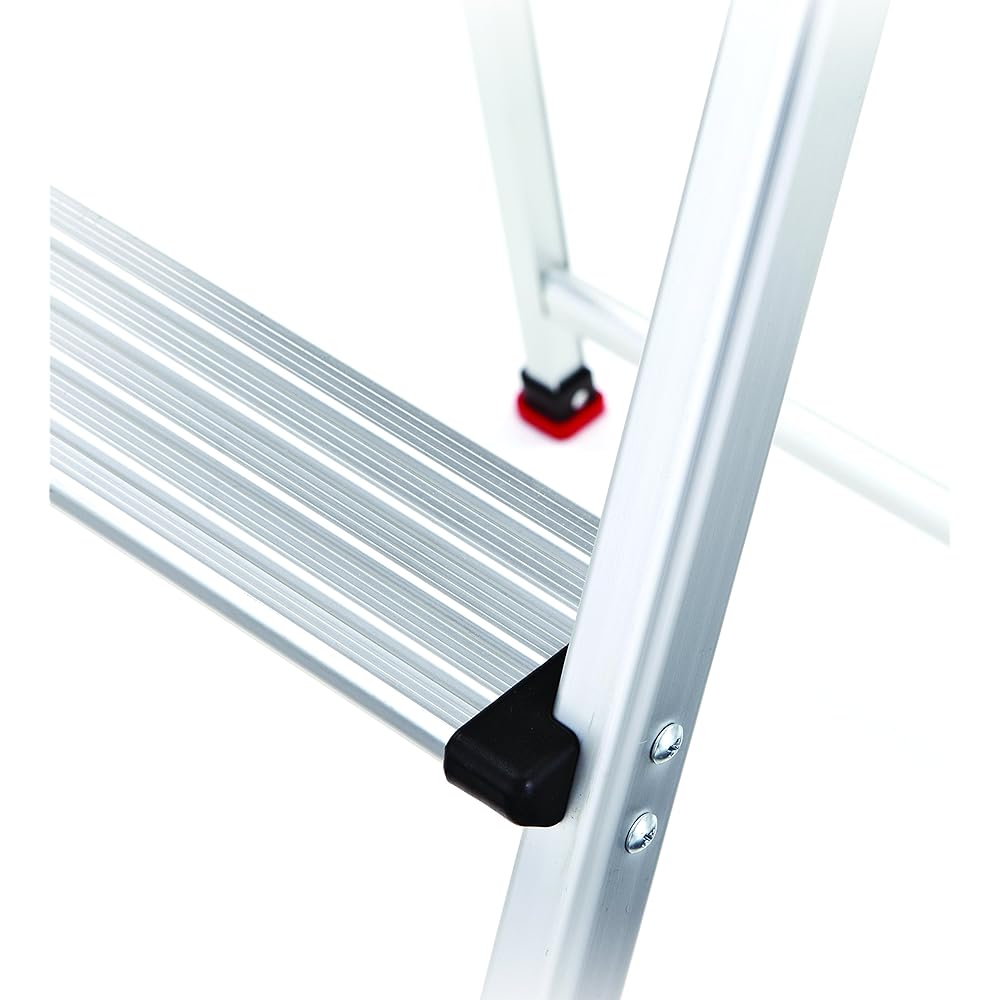 Rubbermaid 3-Step Ladder, Aluminum Lightweight Folding Step Stool with Project Top, Silver, Tested to US Safety Standards, No Assembly Required