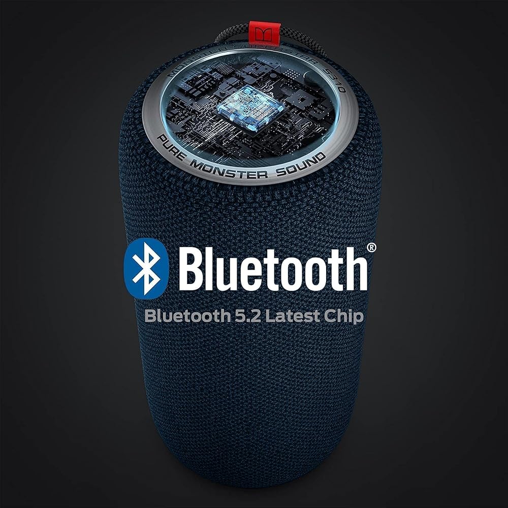 Monster S310 Bluetooth Speaker, Portable Bluetooth Speaker, 30W True Wireless Stereo Pairing Deliver Dynamic Sound, Waterproof Speaker, Bluetooth 5.2 Built-in Mic, 24H, for Family Outdoor