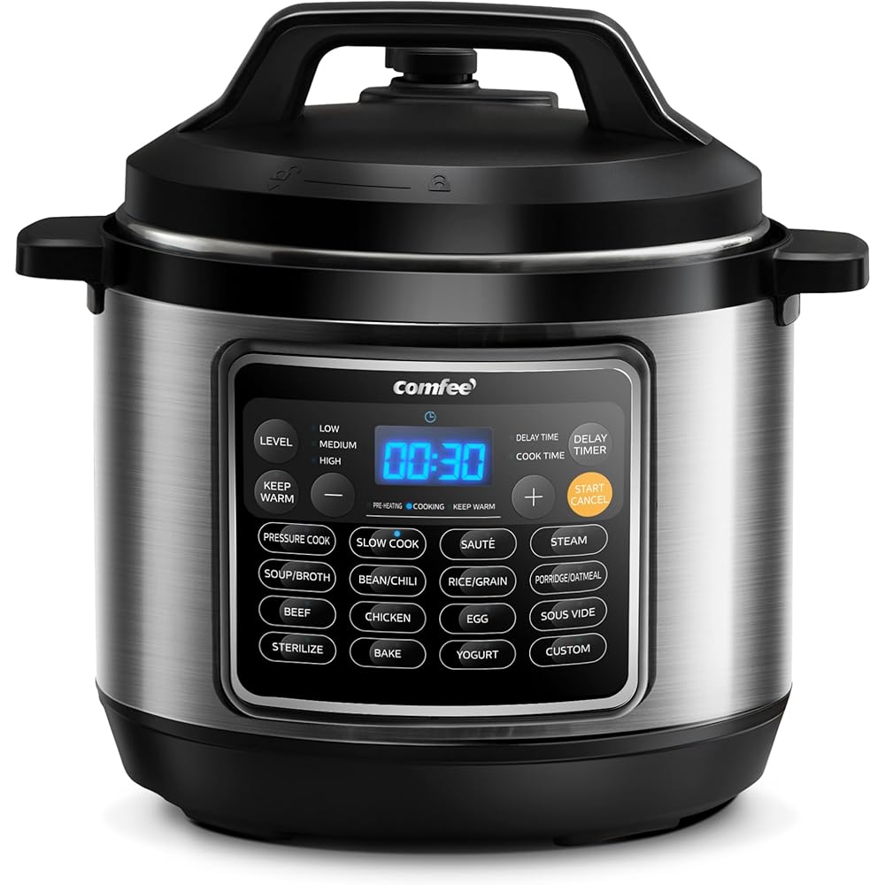 COMFEE’ 16 in 1 Electric Pressure Cooker Instant Multi Cooker Olla de Presion Non-Stick Pot Yogurt Maker Rice Cooker Slow Cooker Sauté Steamer 8 Quarts for Family Feast