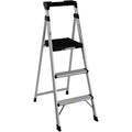 Cosco 3-Step Lightweight Aluminum Folding Step Ladder with Non-Marring Leg Tips, Slip-Resistant Platform, ANSI Rated 225 lbs, Home Furniture and Furnishings