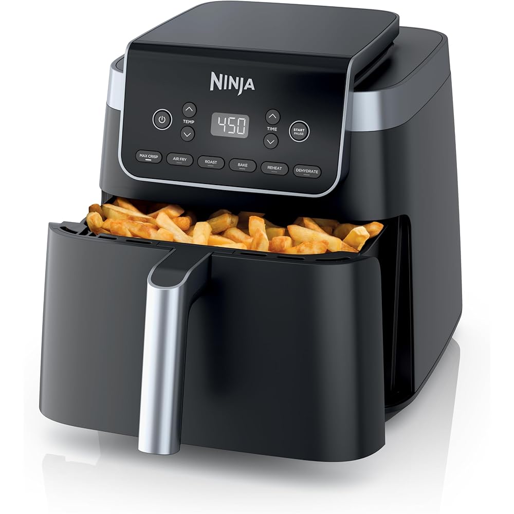 Ninja Air Fryer Pro XL 6-in-1 with 6.5 QT Capacity, Max Crisp, Air Fry, Air Roast, Bake, Reheat, Dehydrate, Max Crisp Technology with 450F, Nonstick Basket &amp; Crisper Plate, Grey, AF181