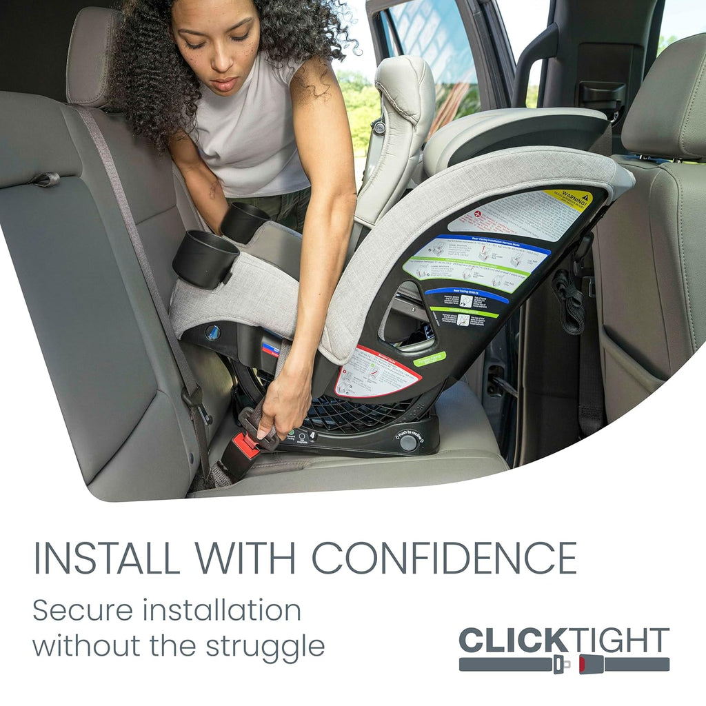 Britax One4Life Slim All-in-One Car Seat, 10 Years of Use, 17.5” SpaceSaver Design, Converts from Rear-Facing Infant Car Seat to Forward-Facing Booster Seat, ClickTight Installation, Mineral Gray