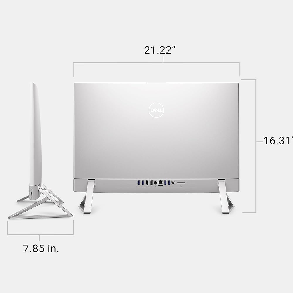 Dell 24 All-in-One Desktop ec24250-23.8-inch FHD Display, Intel Core 3 Processor 100U, Intel Graphics, 8GB DDR5 RAM, 512GB SSD, Windows 11 Home, Onsite Service+6 Months Retail Migrate White