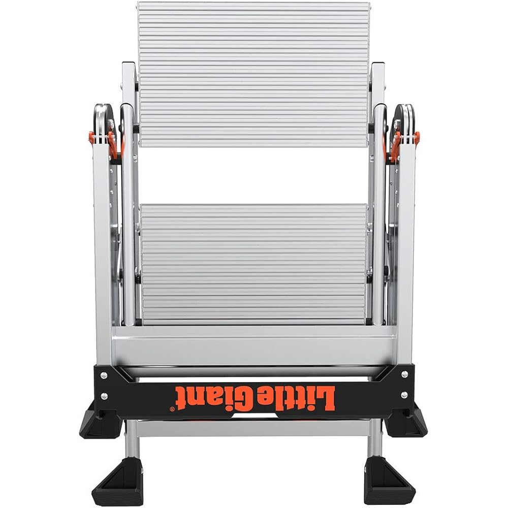 Little Giant Ladders, Jumbo Step, 2-Step, 2 foot, Step Stool, Aluminum, Type 1AA, 375 lbs weight rating, (11902), Silver