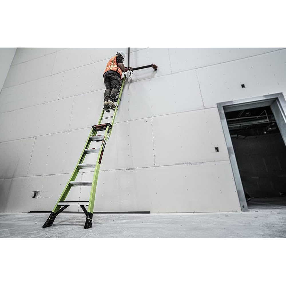 Little Giant Ladders, King Kombo 2.0 XT, Industrial, M6, 6 Ft. A Frame, 10 Ft. Extension, Fiberglass, Type 1AA, 375 lbs Weight Rating, (13936-071), Hi-viz Green