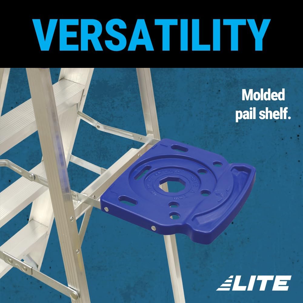 LITE 6-foot Aluminium Step Ladder with tool tray, 250-Pound Load Capacity, Type I, LP-2111-06