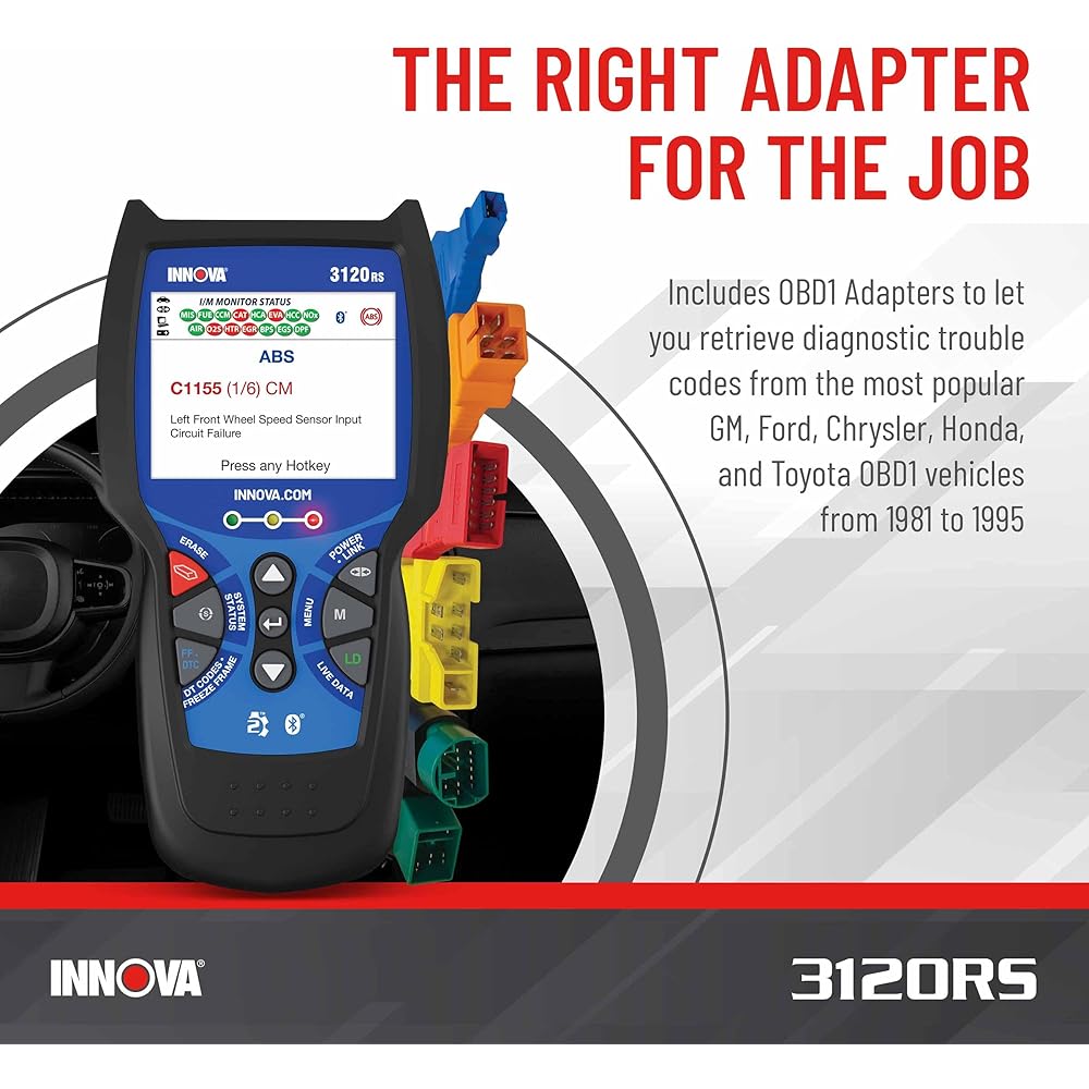 Innova 3120RS Code Scanner Professional OBD2 Scanner Smog Test Scan Tool ODB1 Adapters RepairSolutions2 App