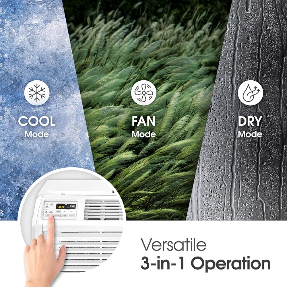 LG 6,000 BTU Window Air Conditioner Unit with Remote Control, 115V, White