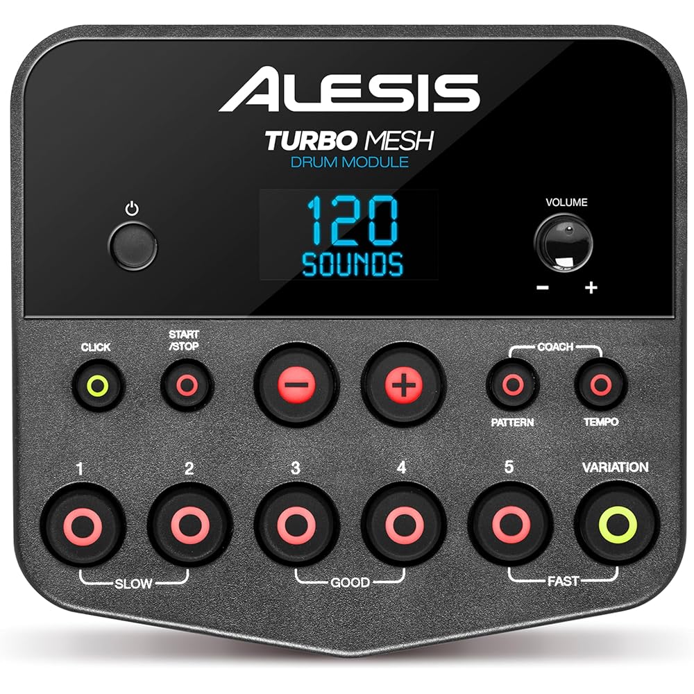 Alesis Turbo Mesh Kit – Electric Drum Set With 100+ Sounds, Quiet Mesh Drum Pads, Drum Sticks, Connection Cables, Drum Lessons