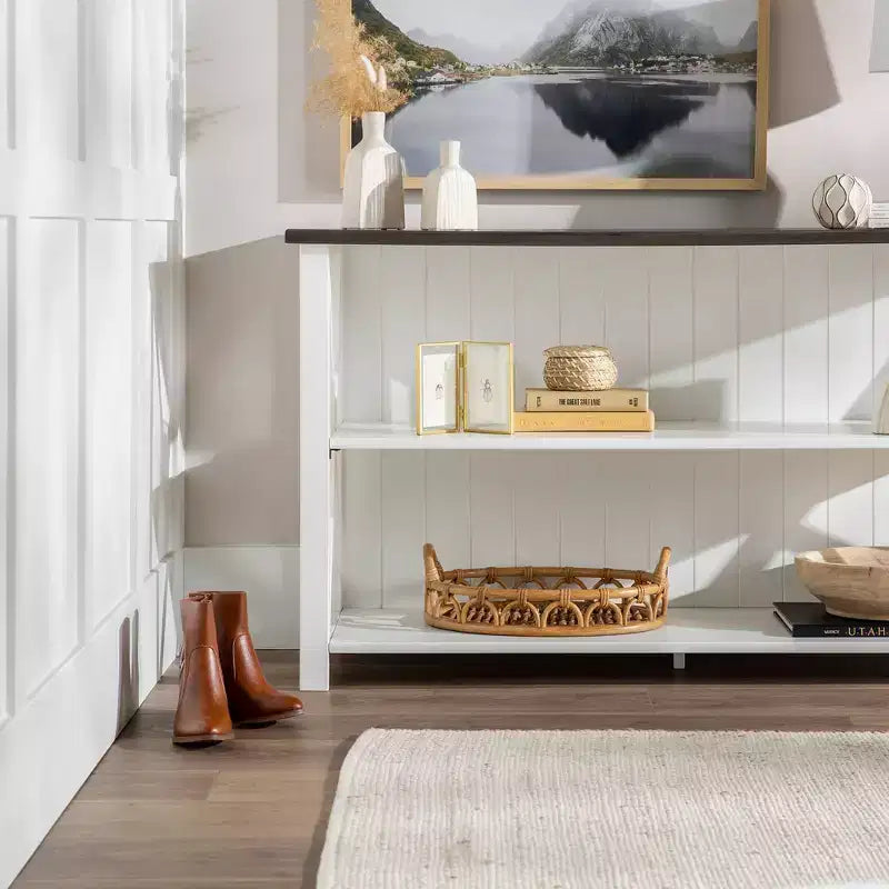 30 Solid Wood Farmhouse Storage Console Table - Saracina Home