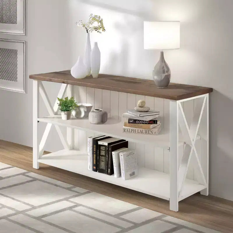 30 Solid Wood Farmhouse Storage Console Table - Saracina Home