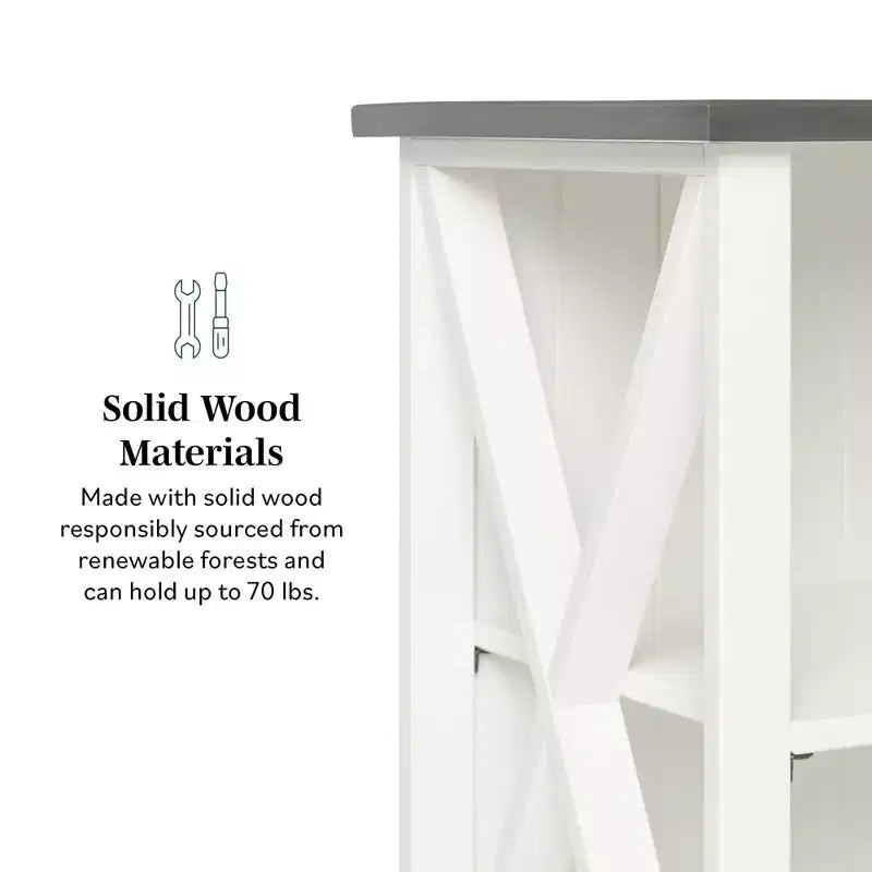30 Solid Wood Farmhouse Storage Console Table - Saracina Home