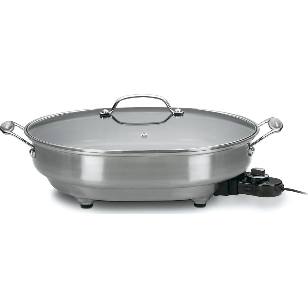 Cuisinart CSK-150 1500-Watt Nonstick Oval Electric Skillet,Brushed Stainless 18 IN