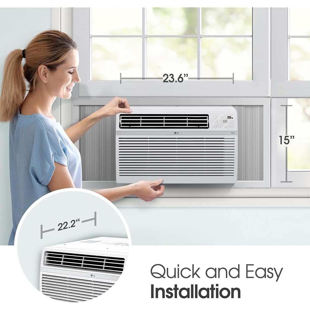 LG LW1224RSM 12,000 BTU Smart Wi-Fi Window Air Conditioner, 115V, White