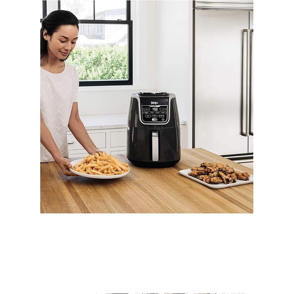 Ninja AF161 Max XL Air Fryer that Cooks, Crisps, Roasts, Bakes, Reheats and Dehydrates, with 5.5 Quart Capacity, and a High Gloss Finish, Grey