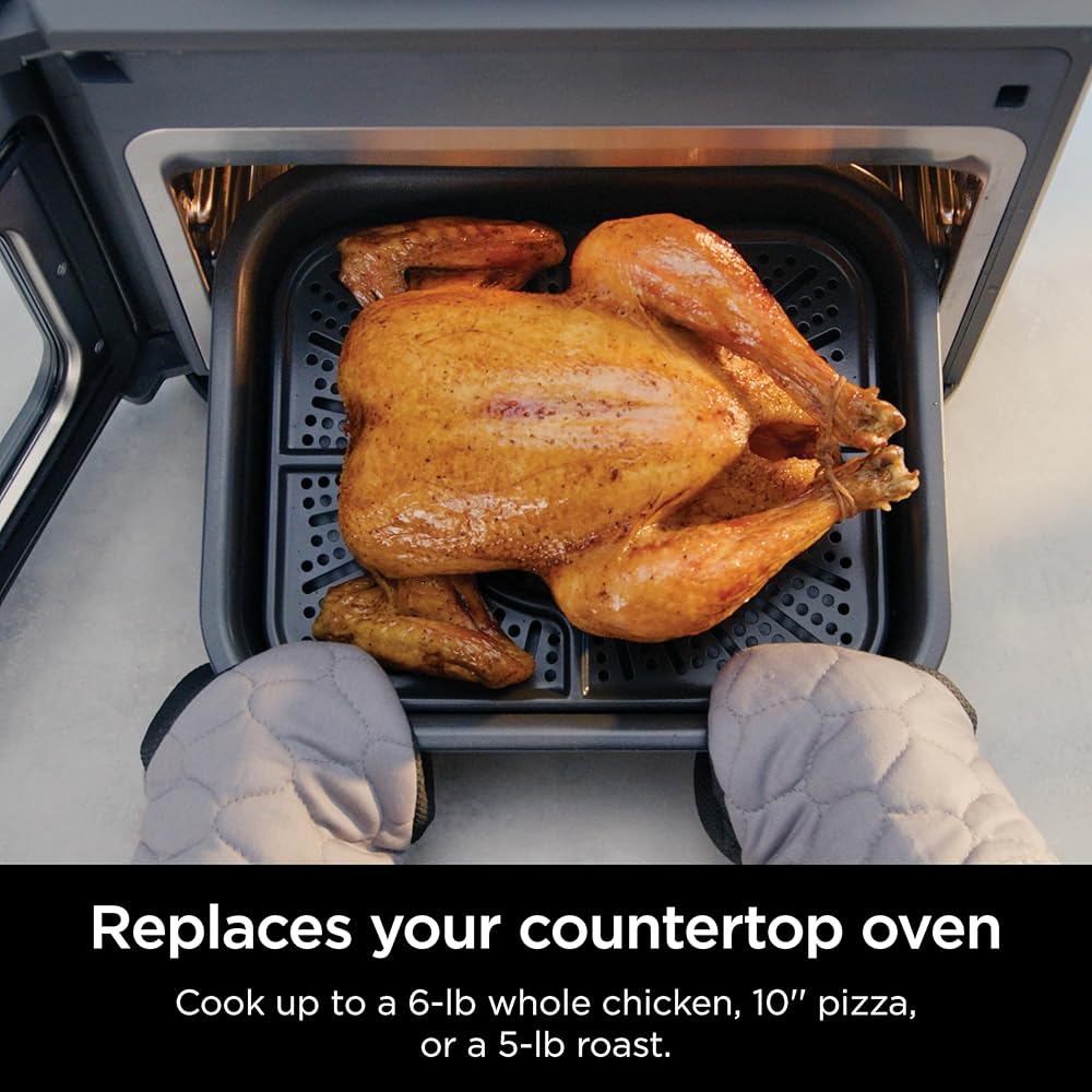 Ninja Combi All-in-One Multicooker, Oven, &amp; Air Fryer, Complete Meals in 15 Mins, 14-in-1 Functions, Combi Cooker + Air Fry, Bake, Roast, Slow Cook and More, 3 Accessories, Stainless Steel, SFP701