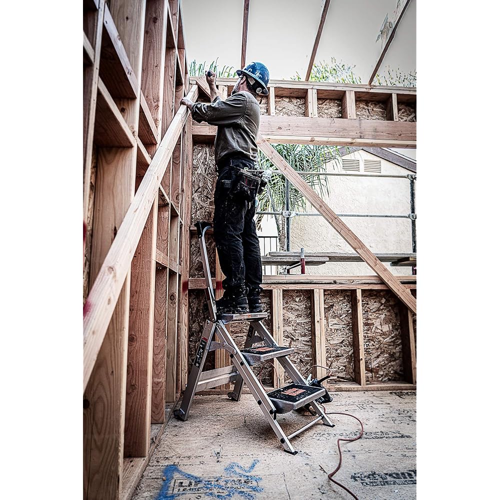 Little Giant Ladders, Safety Step, 3-Step, 3 Foot, Step Stool, Aluminum, Type 1A, 300 lbs Weight Rating, (10310BA)