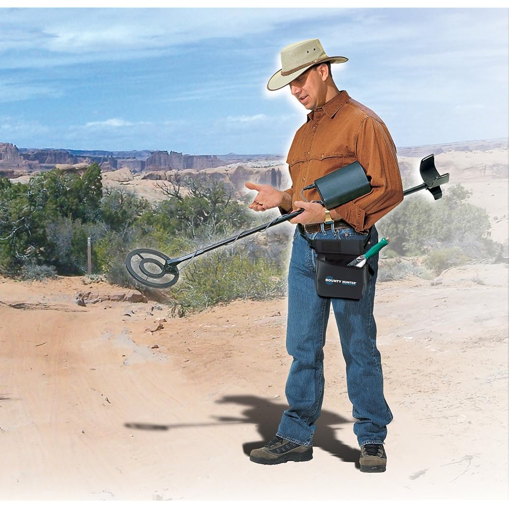 Bounty Hunter Quick Silver Metal Detector for Adults &amp; Kids, LCD Display, 8" Waterproof Coil, Target ID, Sensitivity Control, Bonus Pinpointer Included, Easy Treasure Hunting, Made in USA
