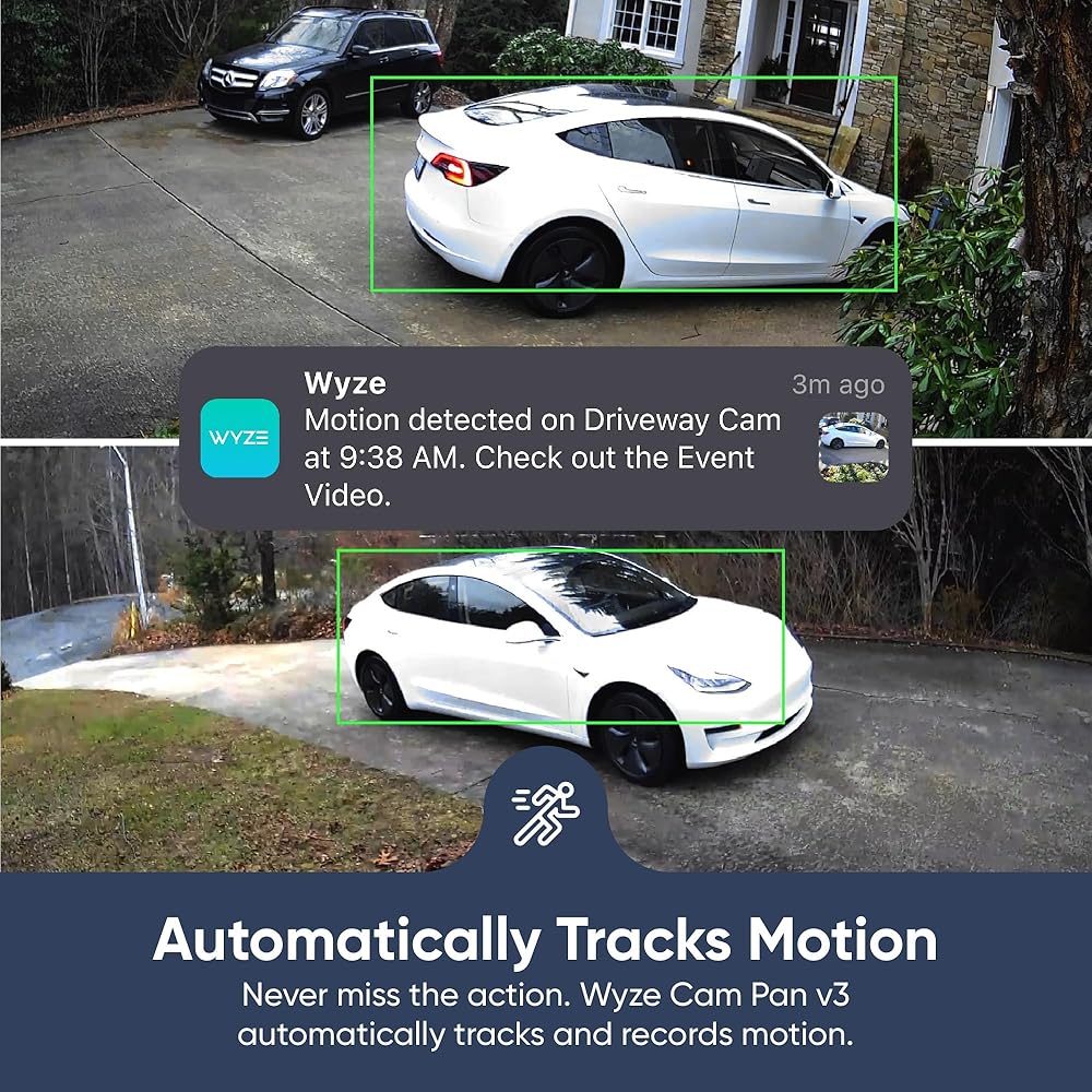 WYZE Cam Pan v3 Indoor/Outdoor IP65 1080P 360° Pan/Tilt/Zoom WiFi Smart Home Security Camera, Motion Tracking for Baby/Pet, Color Night Vision, Works with Alexa&amp;Google Assistant, Free Expert Setup