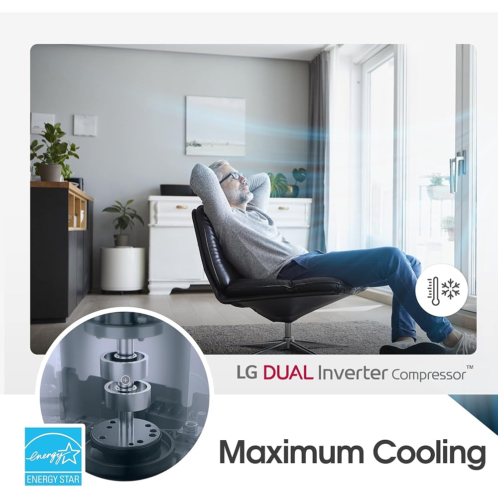 LG 10,000 BTU Window Air Conditioner Unit with Remote Control, 115V, White