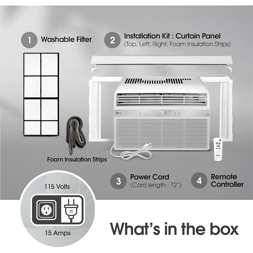 LG LW8024RSM 8,000 BTU Smart Wi-Fi Window Air Conditioner, 115V, White