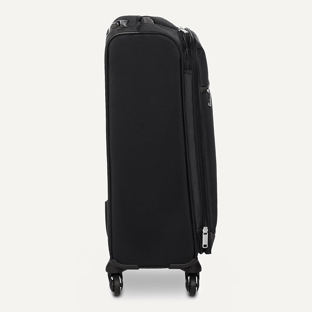 | 3-Piece Set (21", 23", 28"), Softside Suitcases With Wheels, With Four 360-Degree Multi-directional Spinner Wheels, Expandable Space, Zippered Pocket and Straps, Telescopic Handle, Black | Suitcases