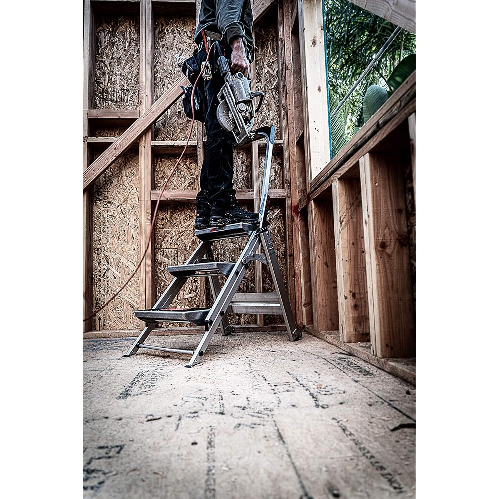 Little Giant Ladders, Safety Step, 3-Step, 3 Foot, Step Stool, Aluminum, Type 1A, 300 lbs Weight Rating, (10310BA)