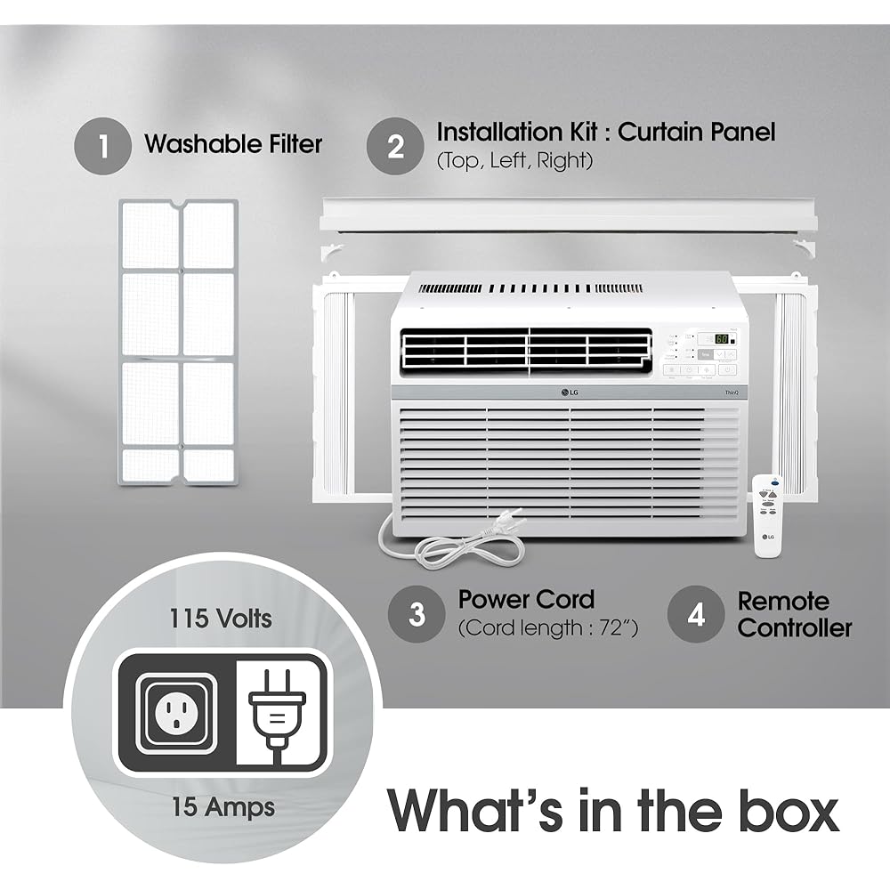 LG LW1024RSM 10,000 BTU Smart Wi-Fi Window Air Conditioner, 115V, White