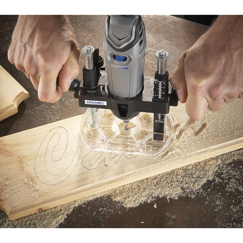 Dremel 4300-9/64 Rotary Tool Kit with Flex Shaft9 Attachments &amp; 64 AccessoriesEngraver, Router, Sander, and Polisher &amp; 335-01 Rotary Tool Plunge Router Attachment – Perfect for Wood