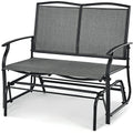 AUGESTER Outdoor Swing Glider Chair for 2 Persons, Rocking Seating Patio Bench w/Coated Steel Frame, Patio Loveseat for Backyard, Garden (Grey)