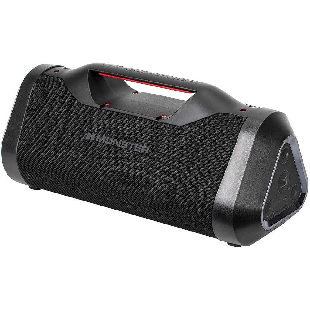 Monster Bluetooth BoomboxIPX5 Rechargeable Waterproof Bluetooth Speaker with USB Charge Out &amp; Aux Input, 120W Portable Wireless Speaker