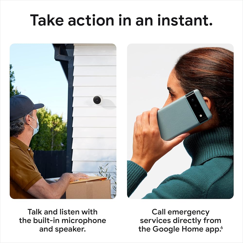 Google Nest Cam Outdoor or Indoor, Battery 2nd Generation 1 Pack
